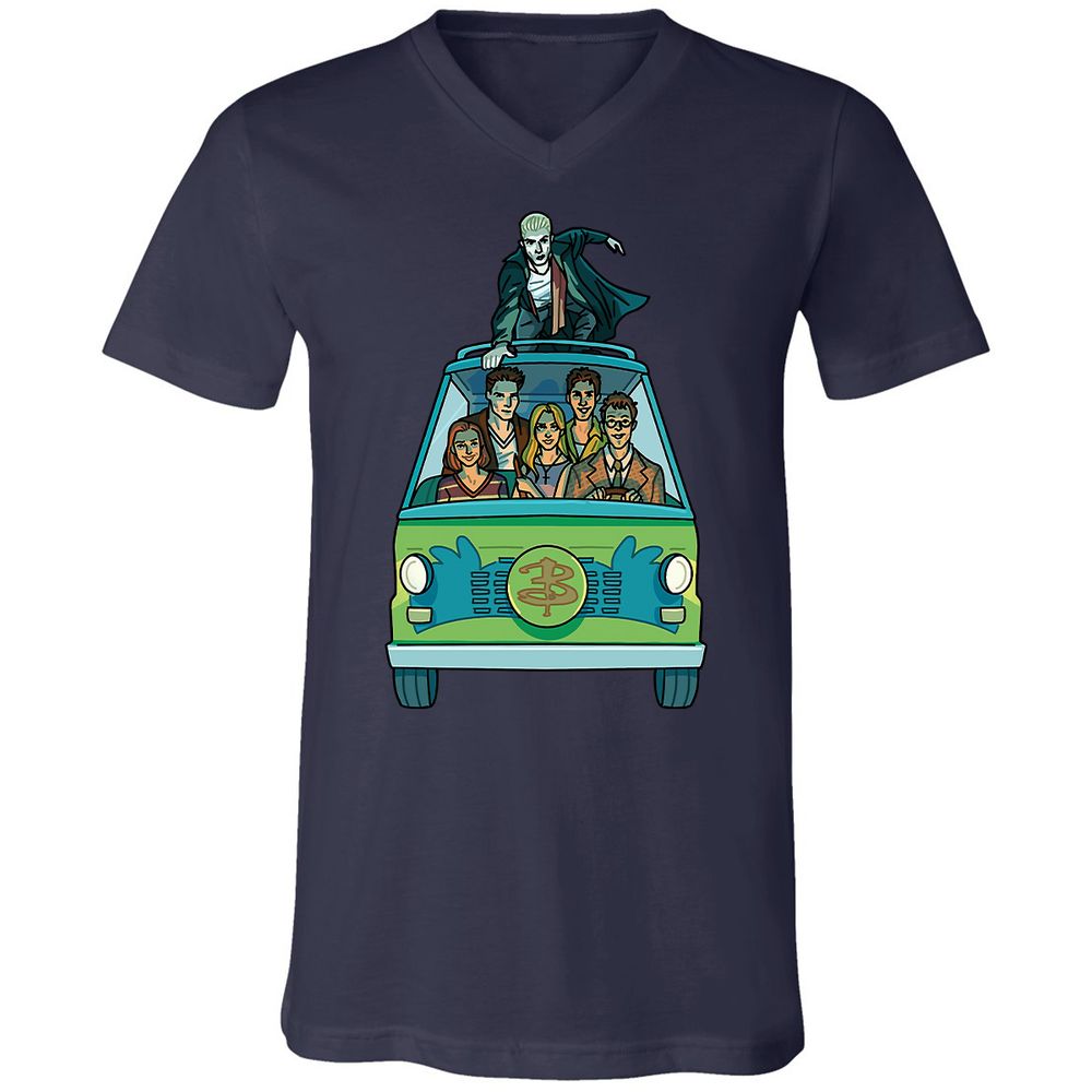 Unisex V-Neck T-Shirt - GWBPYJCQ - Navy - 2