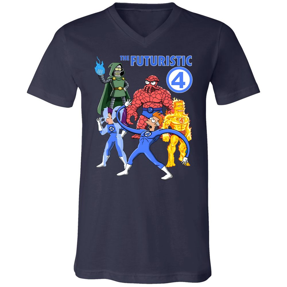 Unisex V-Neck T-Shirt - RVLHGJ8G - Navy - 2