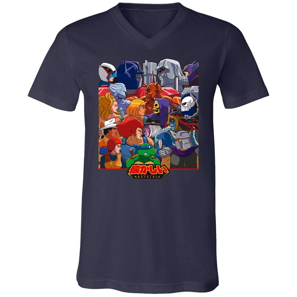 Unisex V-Neck T-Shirt - RGPYEBFQ - Navy - 2