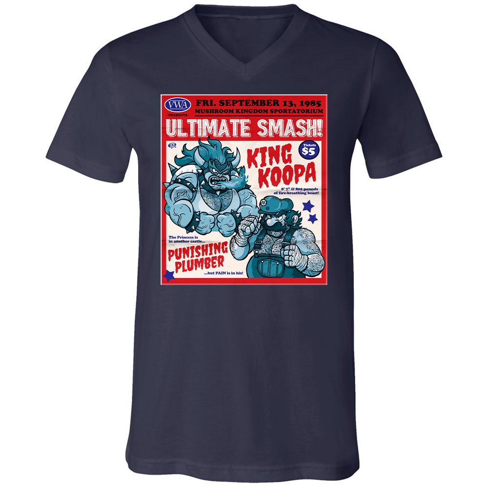 Unisex V-Neck T-Shirt - F5QCC2Q6 - Navy - 2