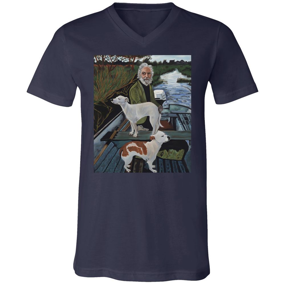 Unisex V-Neck T-Shirt - GQHE6N7J - Navy - 2