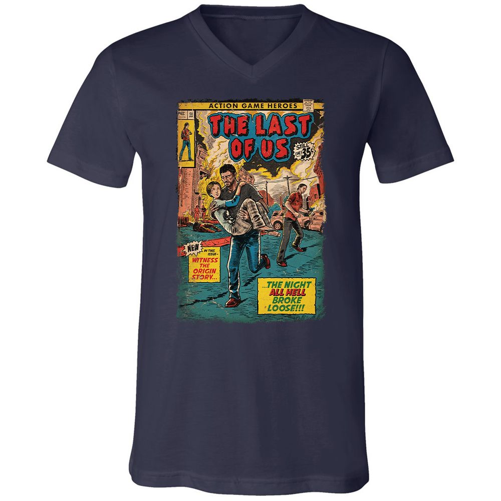 Unisex V-Neck T-Shirt - 66ESQ295 - Navy - 2
