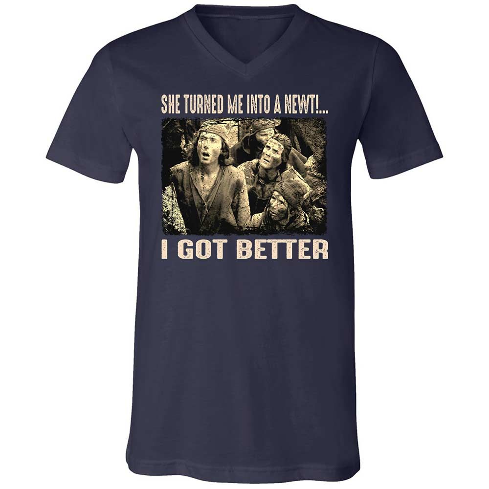 Unisex V-Neck T-Shirt - BPXQG833 - Navy - 2
