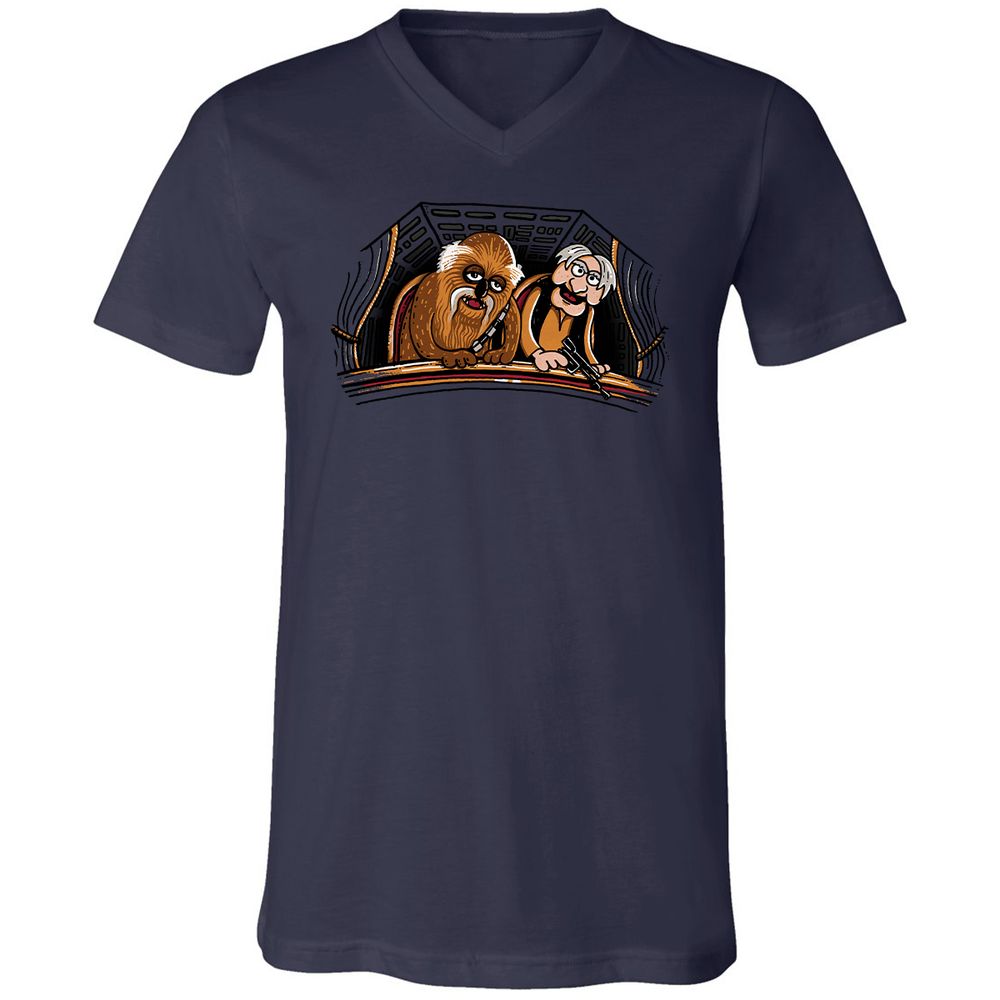 Unisex V-Neck T-Shirt - R3ASTY1R - Navy - 2
