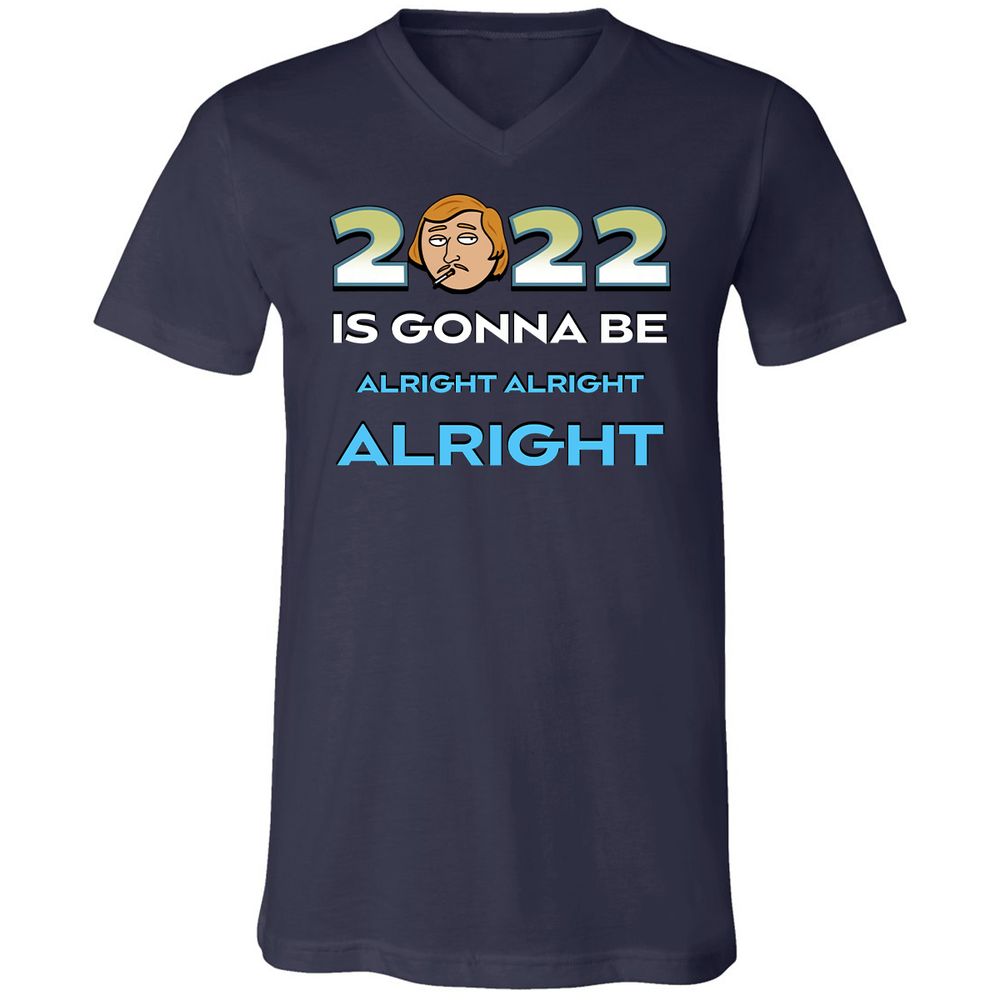 Unisex V-Neck T-Shirt - B6TH4GFD - Navy - 2