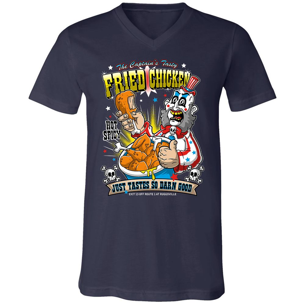 Unisex V-Neck T-Shirt - AFTCLY4Q - Navy - 2
