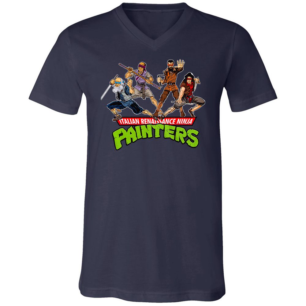 Unisex V-Neck T-Shirt - YTBGRQ4V - Navy - 2