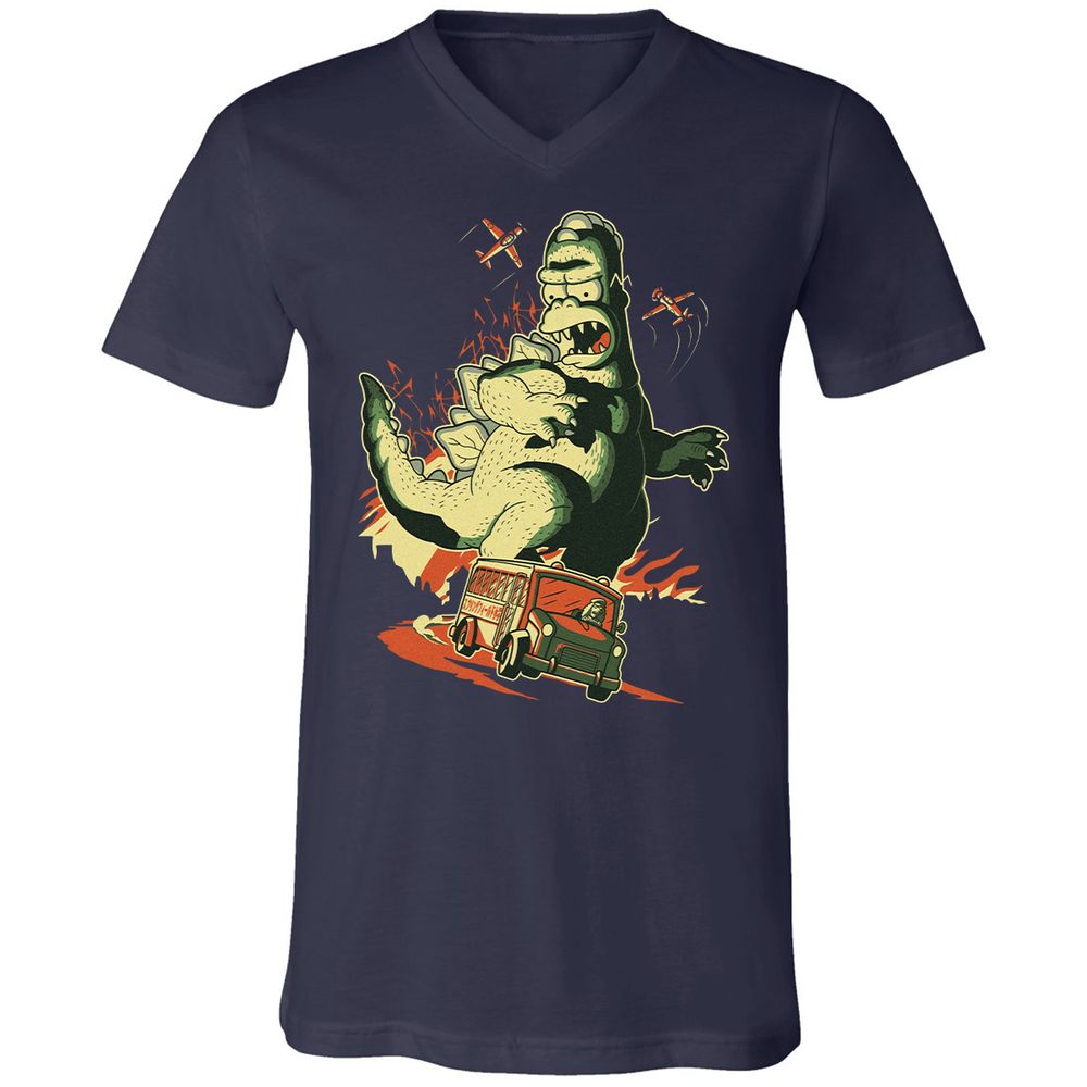Unisex V-Neck T-Shirt - JD1X3D91 - Navy - 2