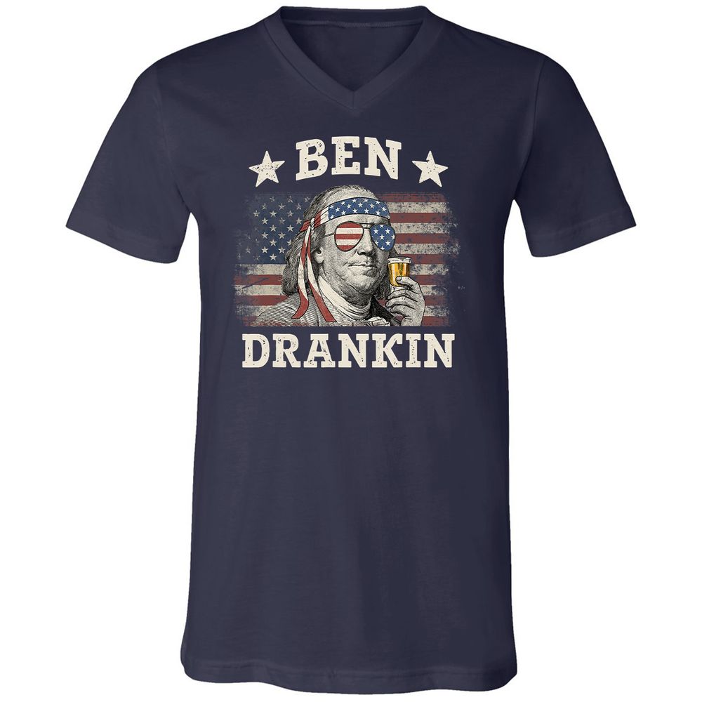 Unisex V-Neck T-Shirt - 915PASXD - Navy - 2