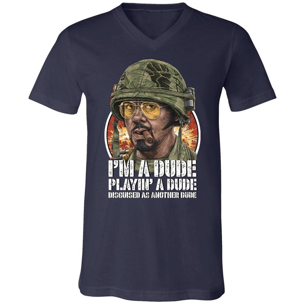 Unisex V-Neck T-Shirt - 8GGWFSLJ - Navy - 2