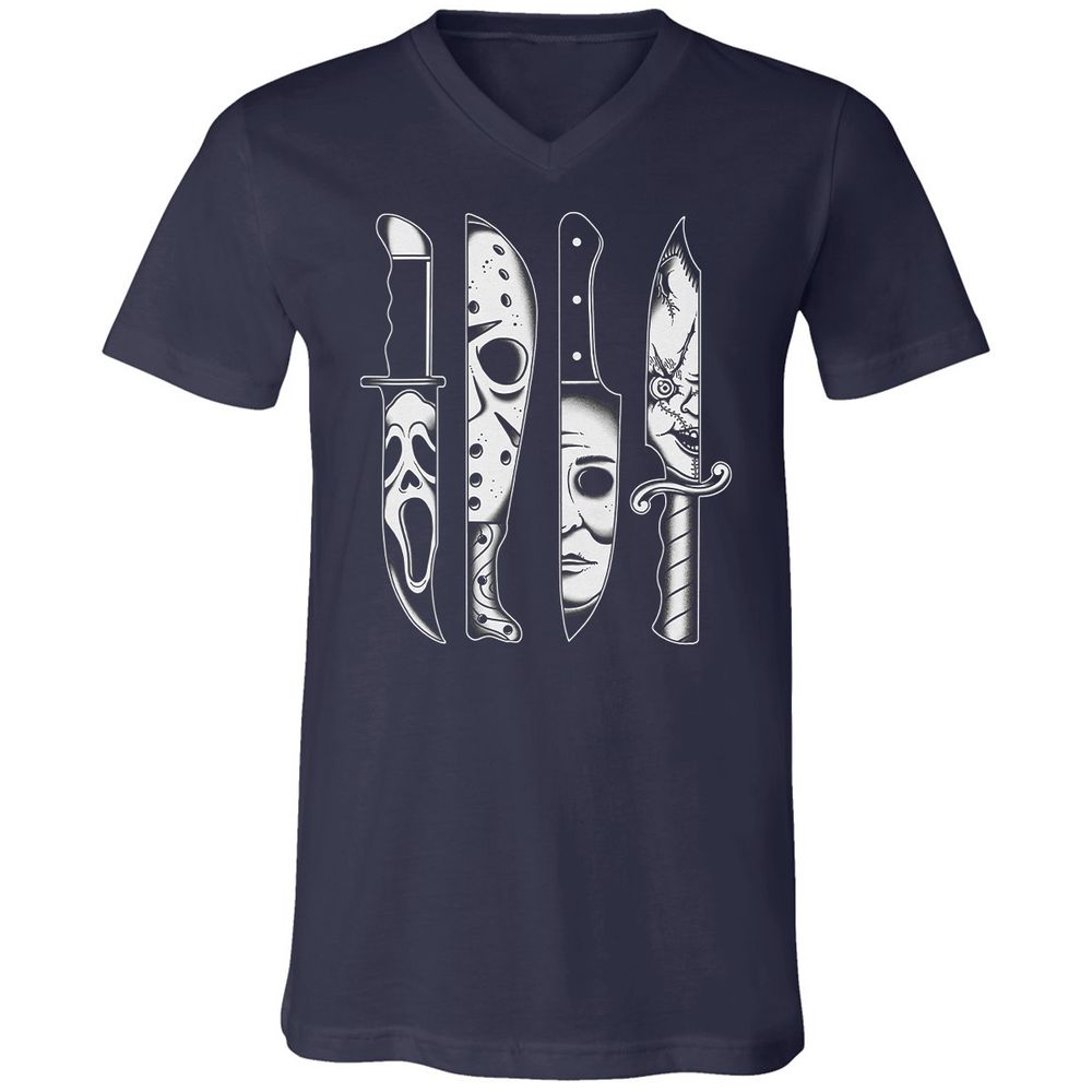 Unisex V-Neck T-Shirt - 91R624YQ - Navy - 2