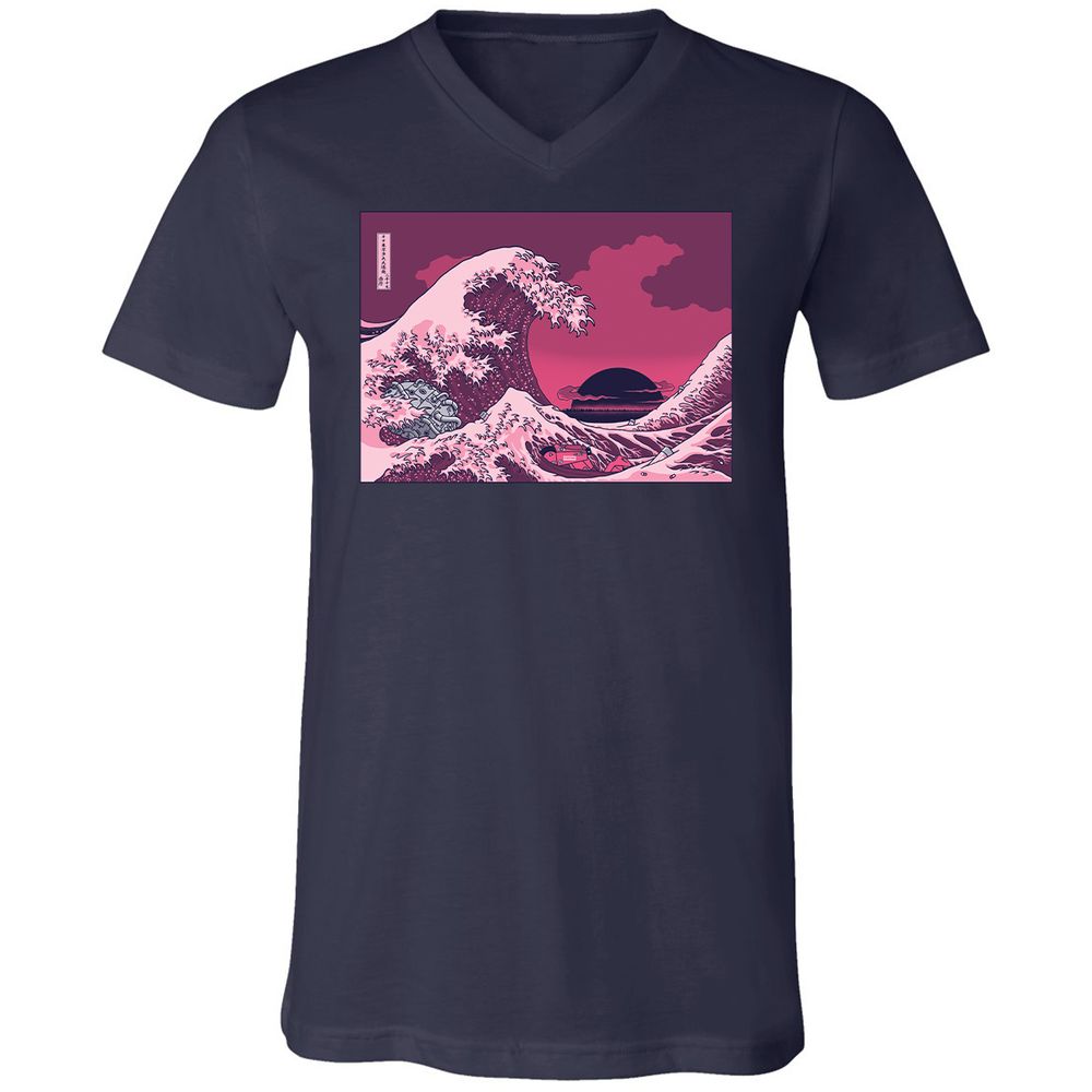 Unisex V-Neck T-Shirt - X3K16NQX - Navy - 2