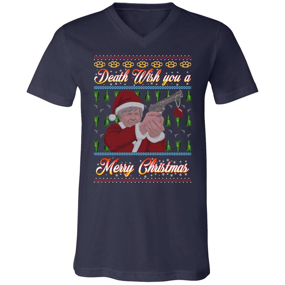 Unisex V-Neck T-Shirt - FZVM2GH4 - Navy - 2