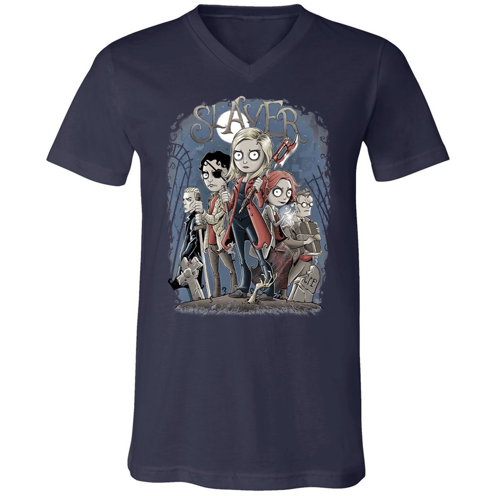 Unisex V-Neck T-Shirt - X28B66NS - Navy - 2