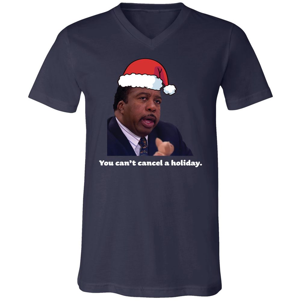 Unisex V-Neck T-Shirt - XZK6U3S8 - Navy - 2