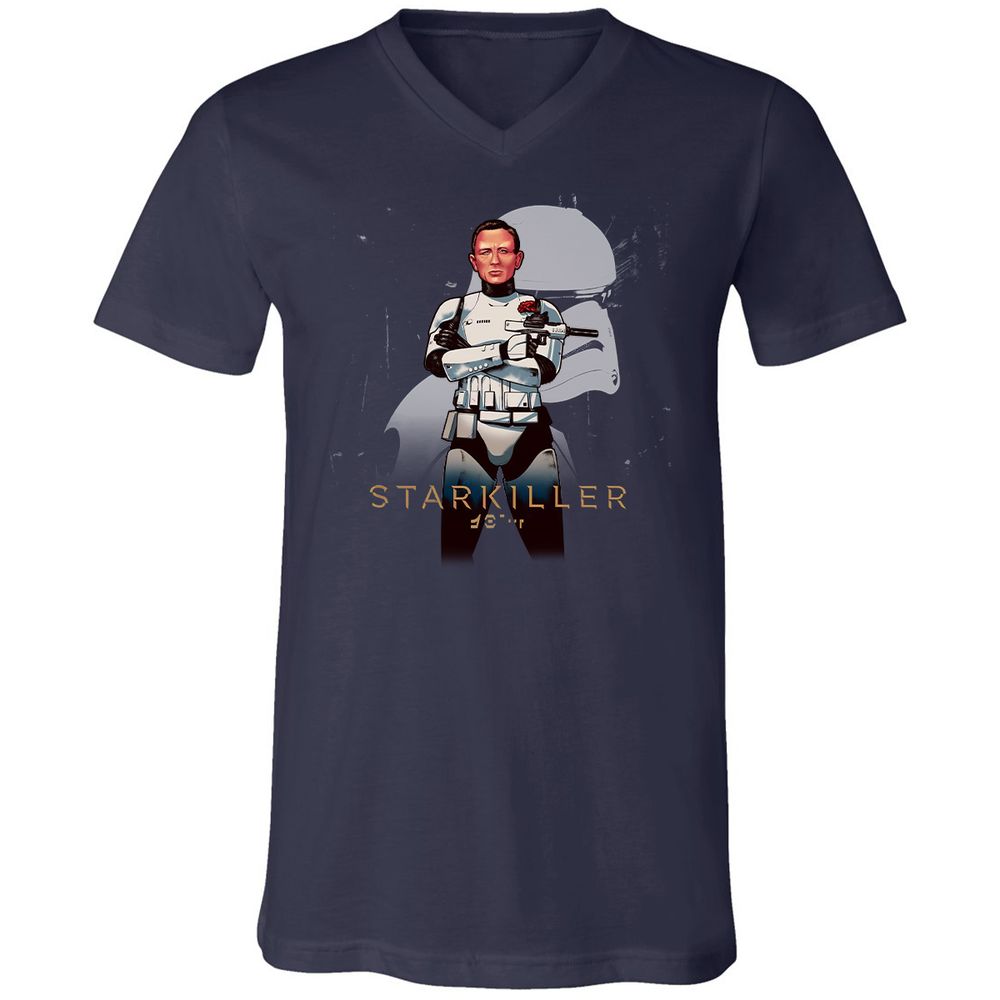 Unisex V-Neck T-Shirt - KX1N4UDK - Navy - 2