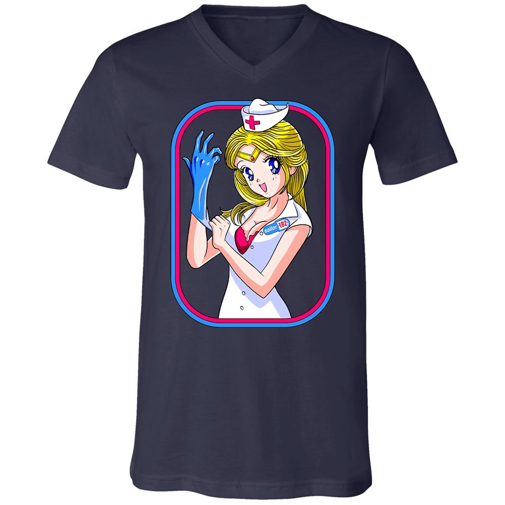 Unisex V-Neck T-Shirt - X7ZT92US - Navy - 2