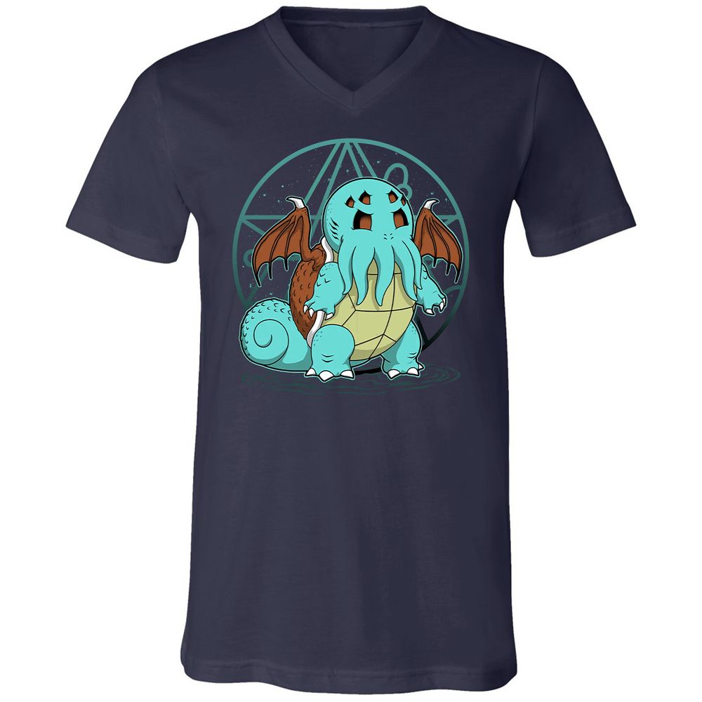 Unisex V-Neck T-Shirt - H94X349Q - Navy - 2
