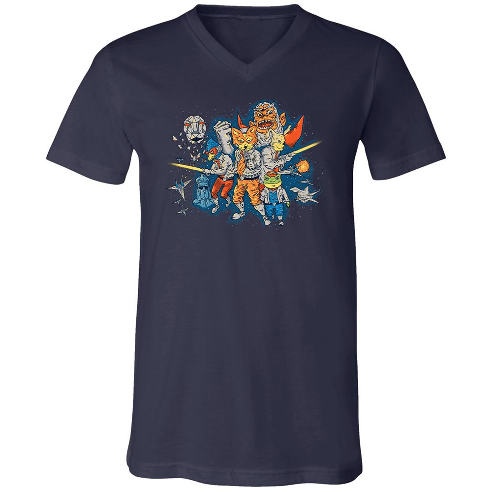 Unisex V-Neck T-Shirt - WGW224UY - Navy - 2