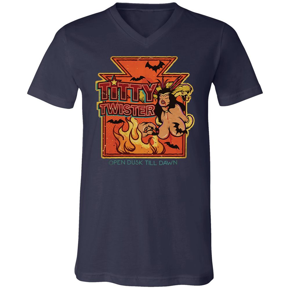 Unisex V-Neck T-Shirt - UMUWJ6LJ - Navy - 2