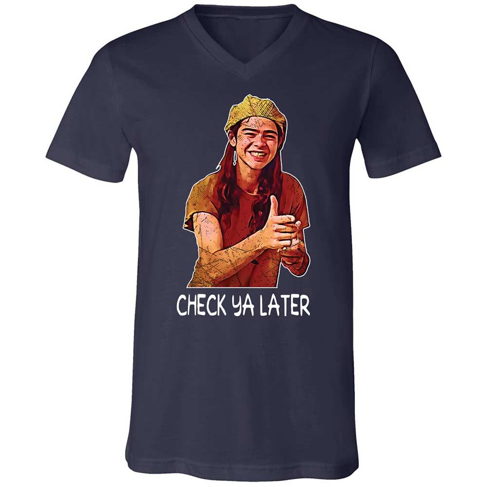 Unisex V-Neck T-Shirt - EX1F6HKS - Navy - 2