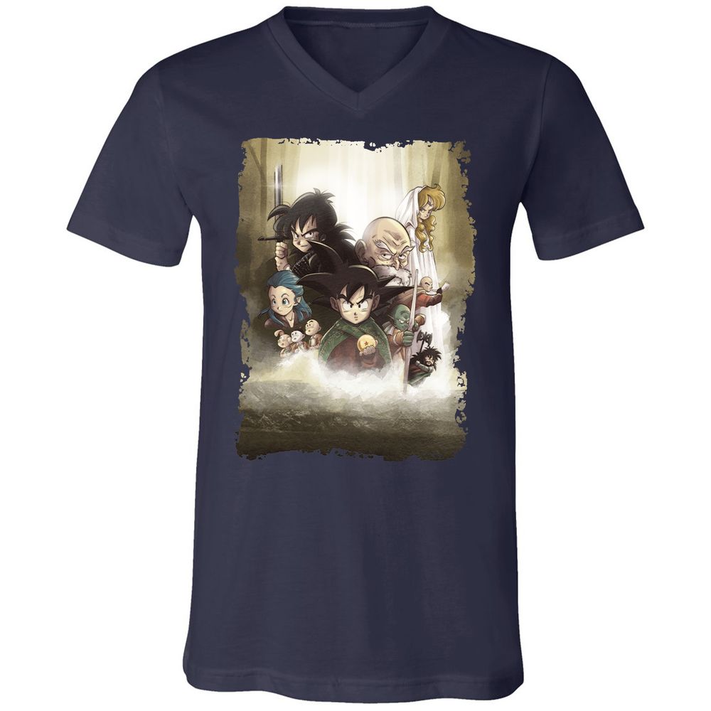 Unisex V-Neck T-Shirt - ZNUUR6J7 - Navy - 2
