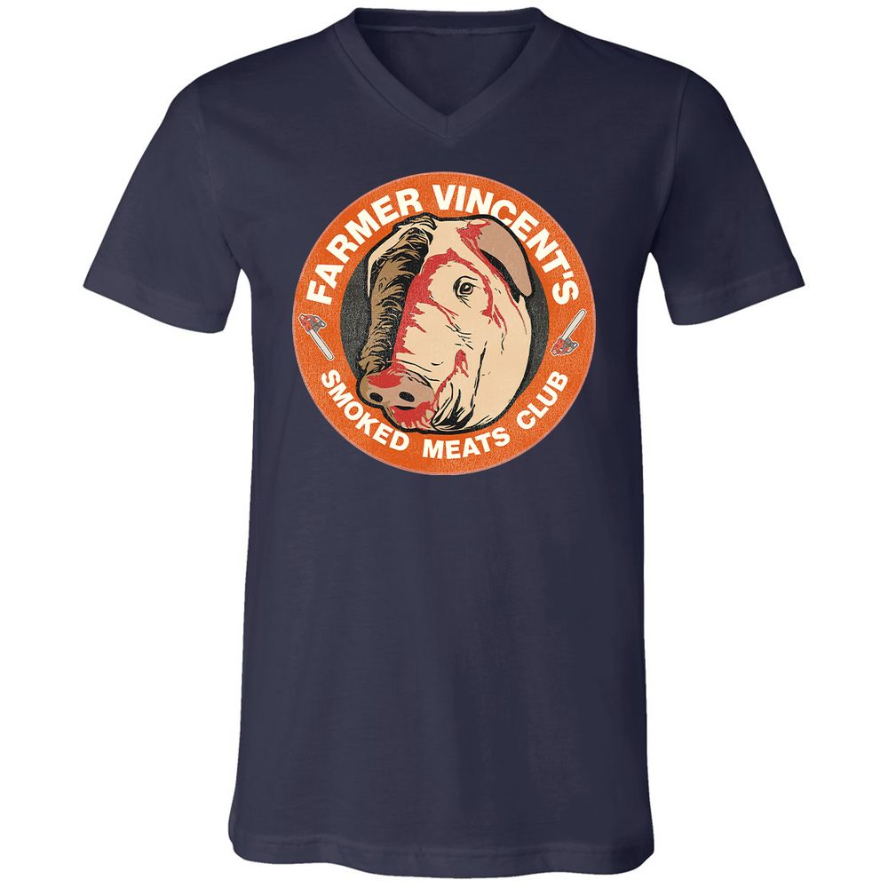 Unisex V-Neck T-Shirt - N86UGHQP - Navy - 2