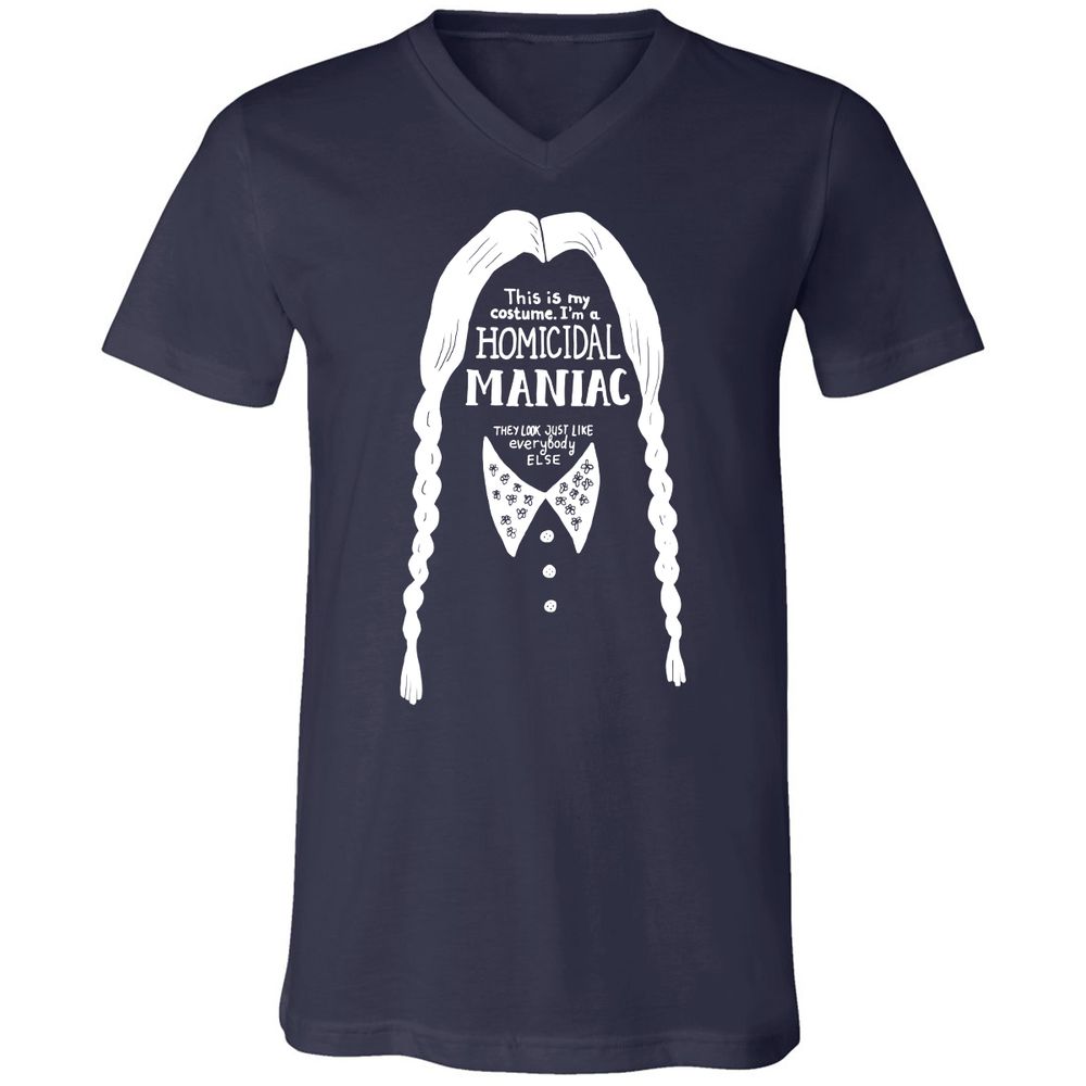Unisex V-Neck T-Shirt - TSAJ5DW8 - Navy - 2