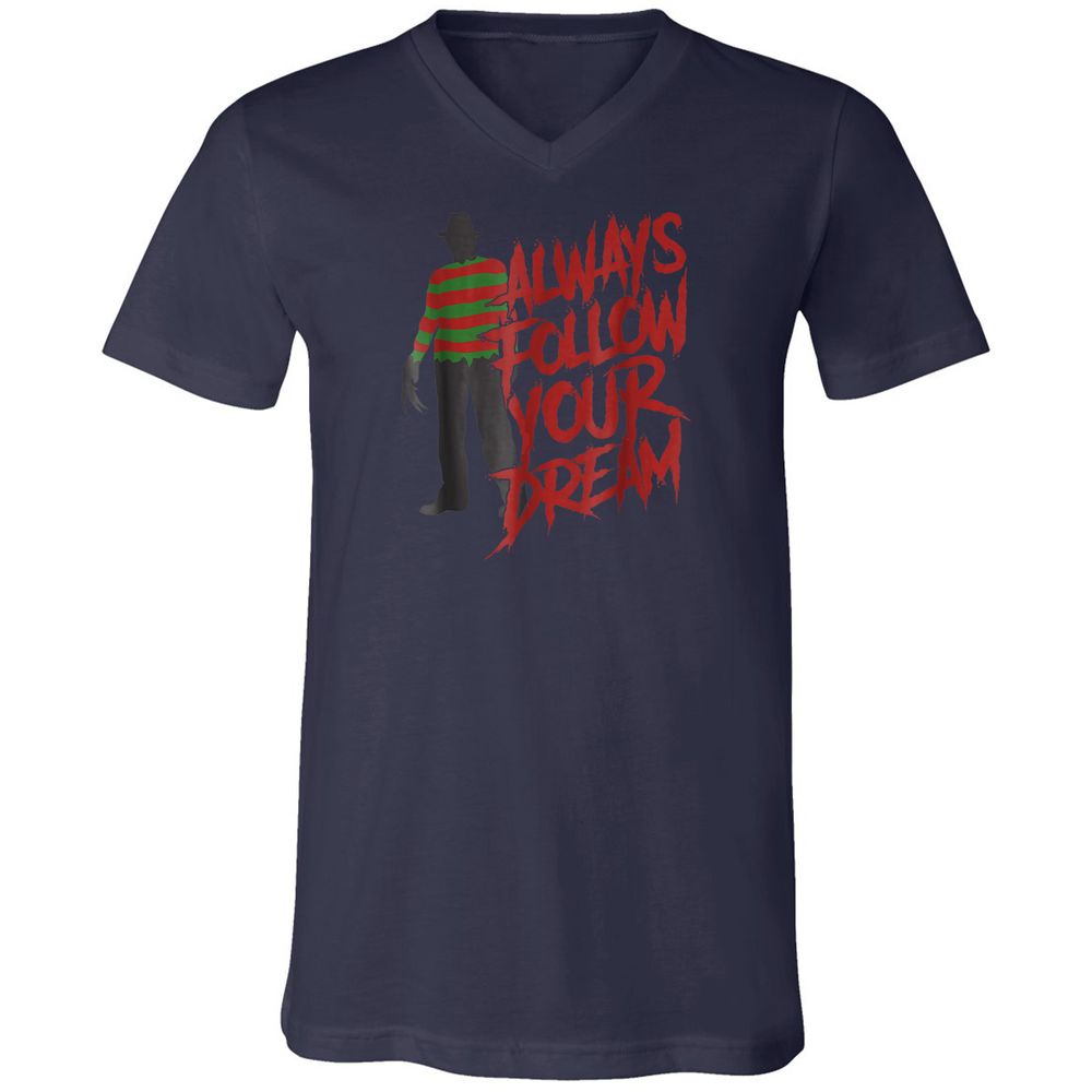 Unisex V-Neck T-Shirt - GDYDKJDM - Navy - 2