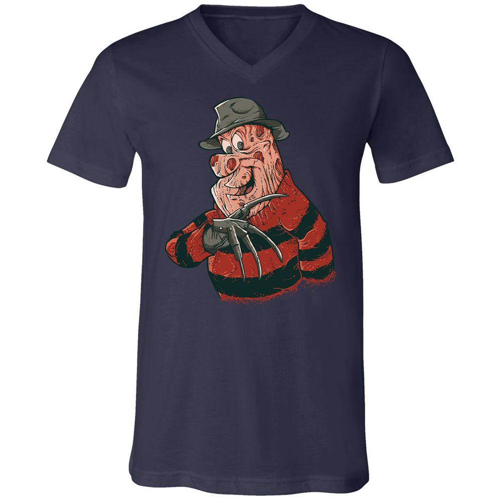 Unisex V-Neck T-Shirt - 45D2U3JH - Navy - 2