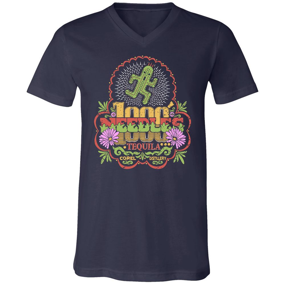 Unisex V-Neck T-Shirt - P3GC83UP - Navy - 2