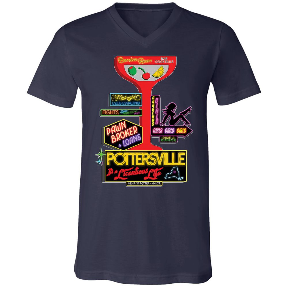 Unisex V-Neck T-Shirt - HMR5XC1A - Navy - 2