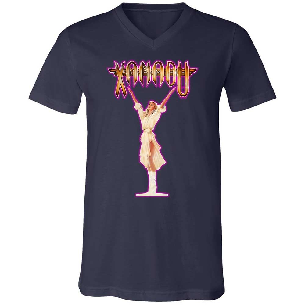 Unisex V-Neck T-Shirt - XQYXHDZV - Navy - 2