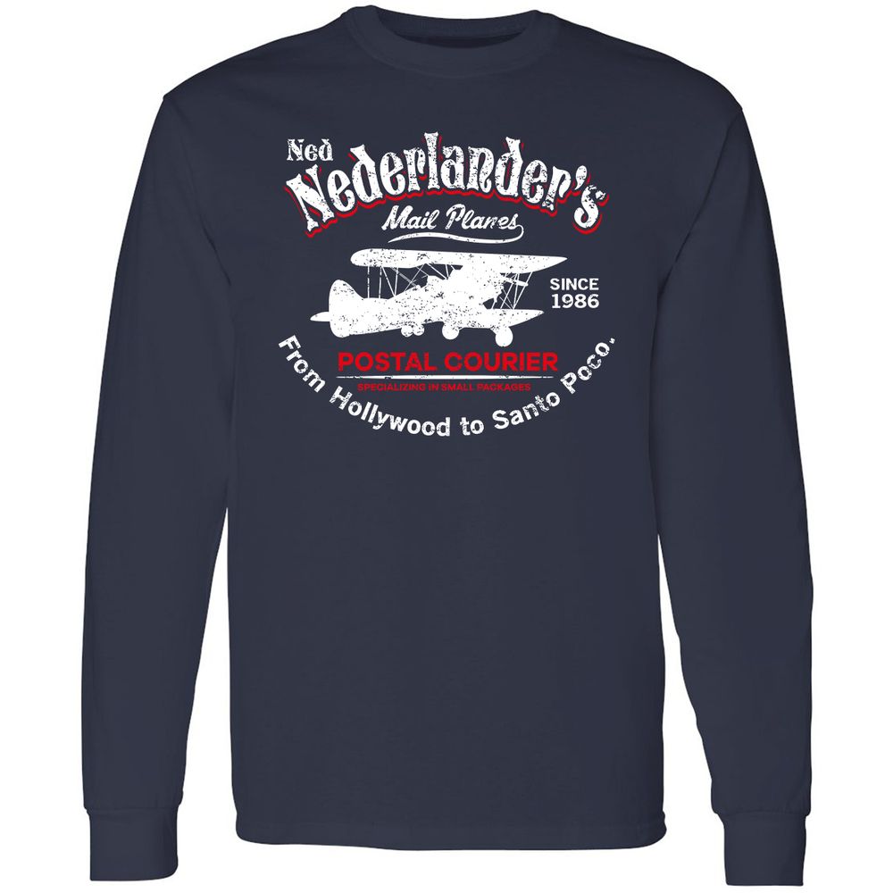 Long Sleeve T-Shirt - W9KPQUZS - Navy - 2