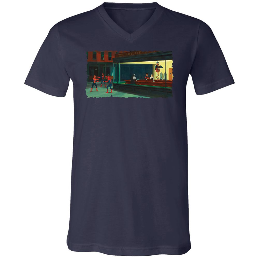 Unisex V-Neck T-Shirt - 7KHMLFJZ - Navy - 2