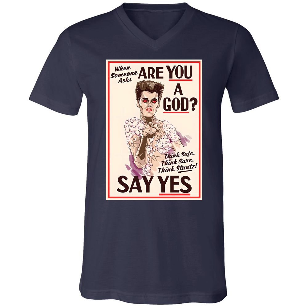 Unisex V-Neck T-Shirt - YN2QCG18 - Navy - 2