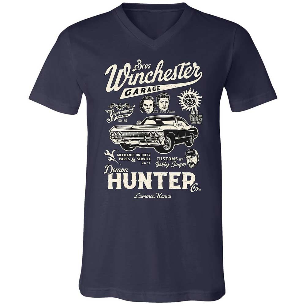 Unisex V-Neck T-Shirt - JQEEAHY8 - Navy - 2