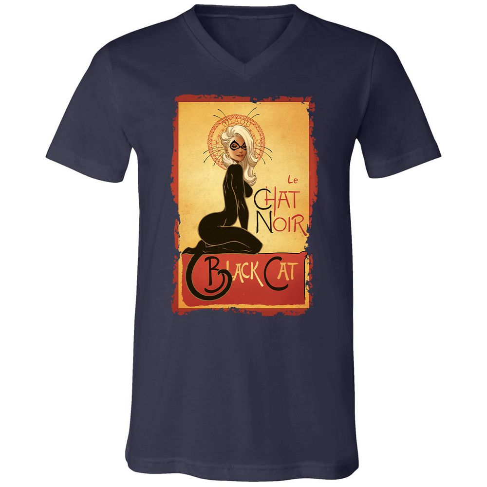 Unisex V-Neck T-Shirt - NPJT5W6F - Navy - 2