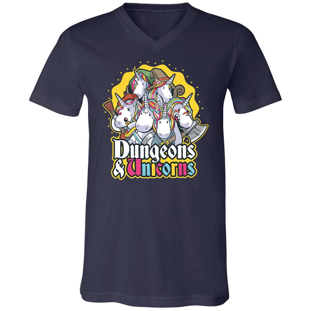 Unisex V-Neck T-Shirt - 3MB6DTY4 - Navy - 2