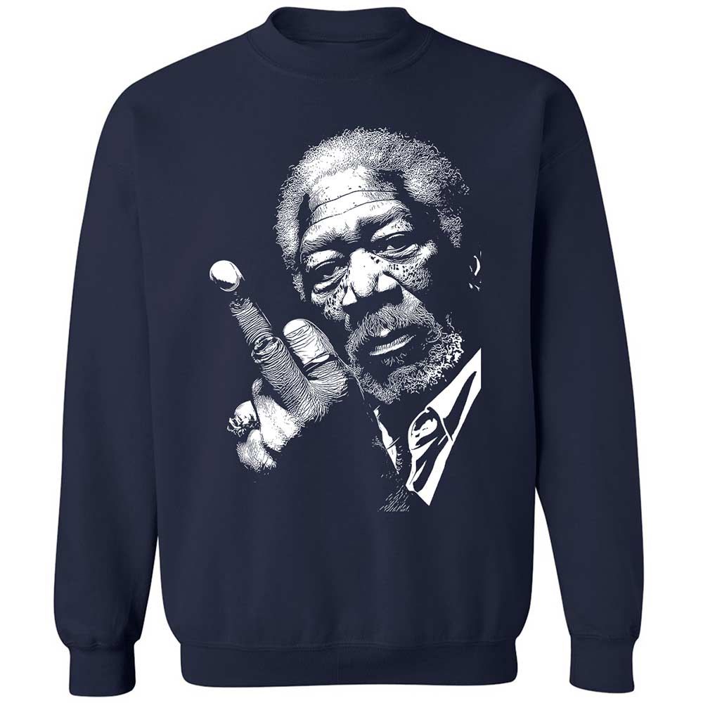 Morgan Freeman middle finger - Navy - 2