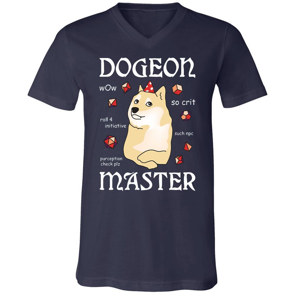 Unisex V-Neck T-Shirt - MUXUJ7DC - Navy - 2