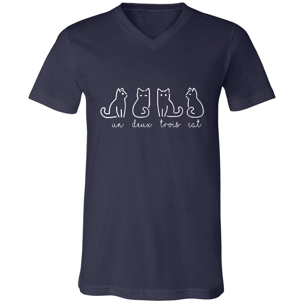 Unisex V-Neck T-Shirt - NEKCJM8H - Navy - 2