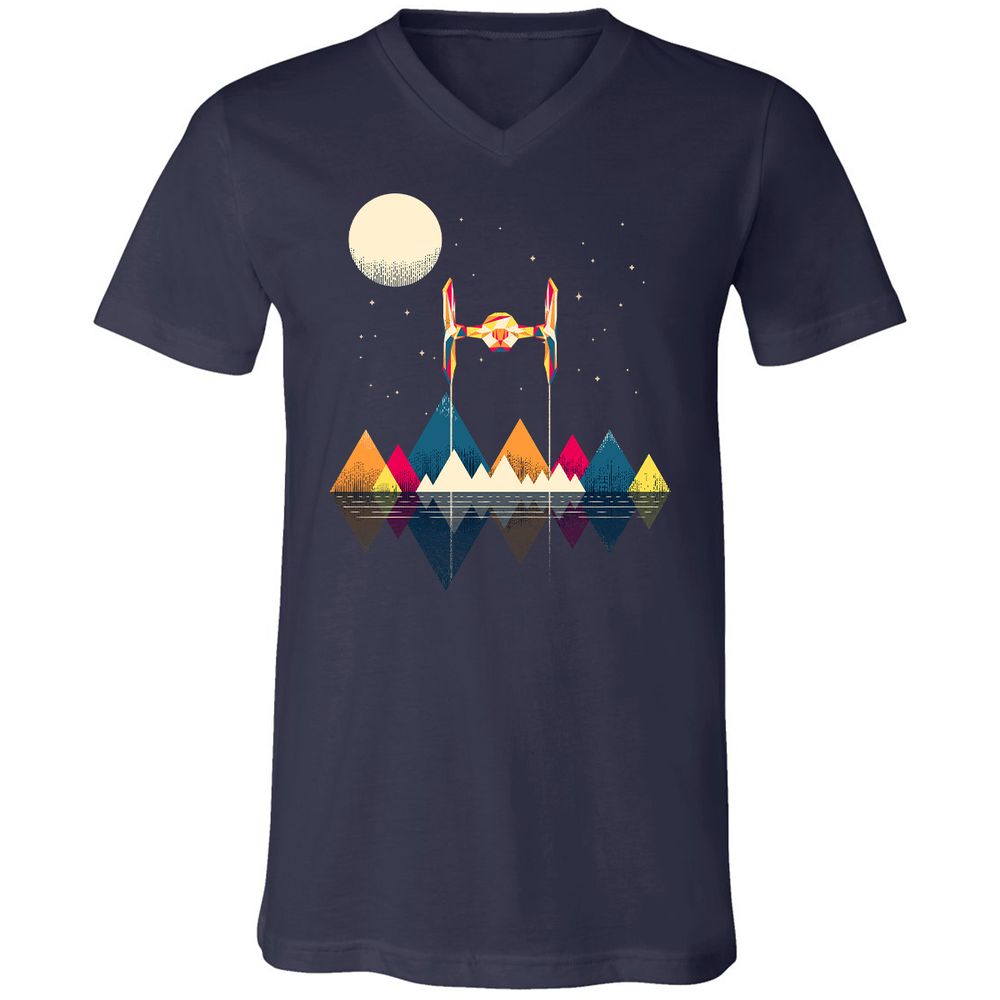 Unisex V-Neck T-Shirt - NPQAH1K7 - Navy - 2