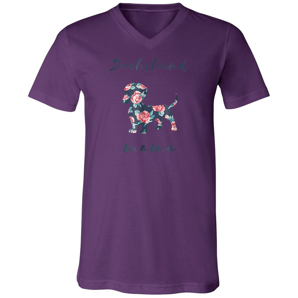 Unisex V-Neck T-Shirt - 9GVVSUQJ - Team Purple - 2