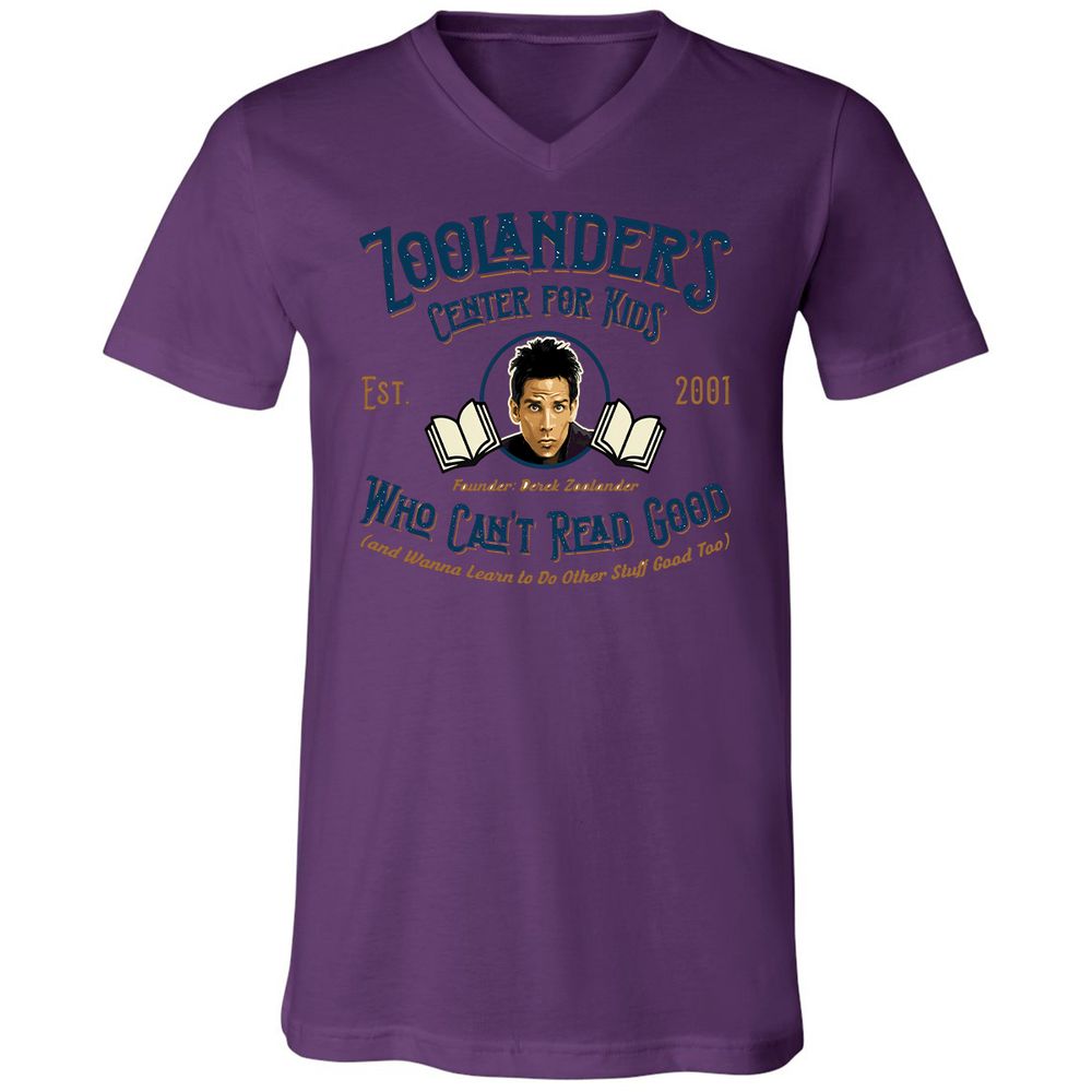Unisex V-Neck T-Shirt - EVHZ8NUY - Team Purple - 2