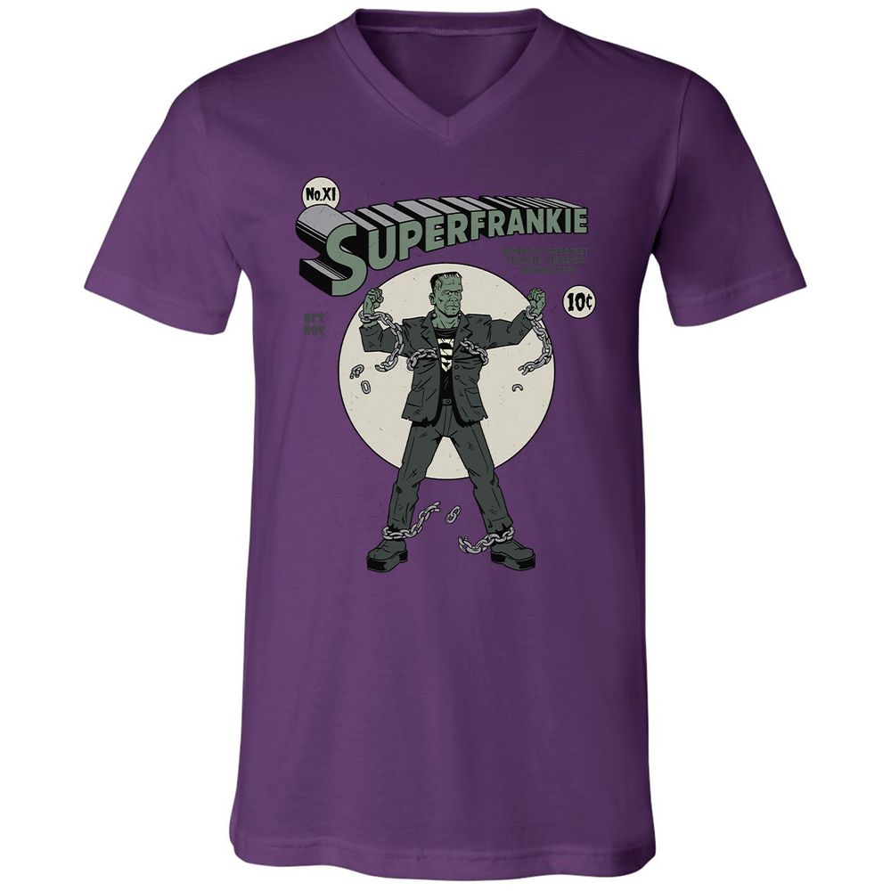 Unisex V-Neck T-Shirt - KBG7AU6R - Team Purple - 2