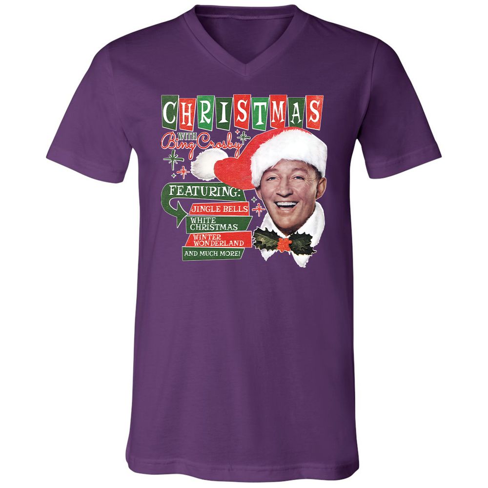 Unisex V-Neck T-Shirt - D5D8V6JV - Team Purple - 2