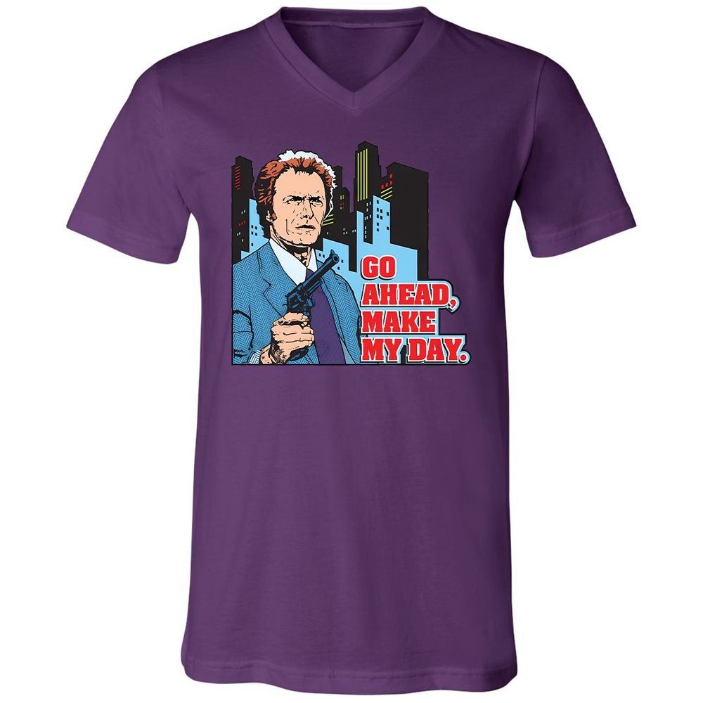 Unisex V-Neck T-Shirt - 8HYCGDWJ - Team Purple - 2