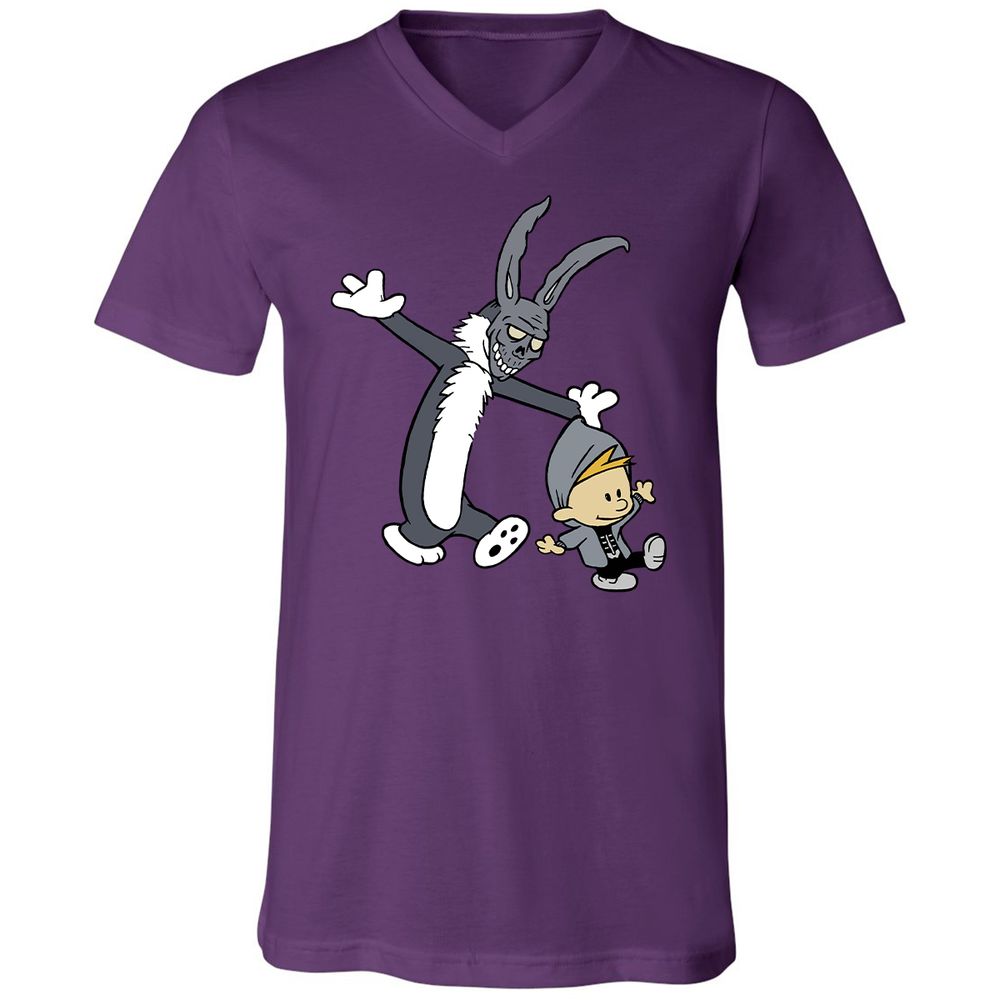 Unisex V-Neck T-Shirt - VQKHLLG6 - Team Purple - 2