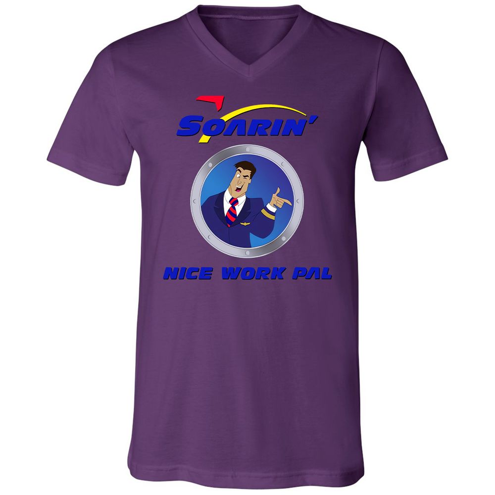 Unisex V-Neck T-Shirt - XBRFZYQP - Team Purple - 2